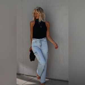 VICI Dolls Derossi 90S High Rise Cargo Jeans NWT 27 29